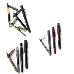 Conjunto de 12 plumas estilográficas antiguas. Marcas, RITZIE, NATIONAL, BLACKBIRD , PENPLAS, WATERMEN , PLATIGNUM , WEAREAVER, PLYMOUTH y DURIUM