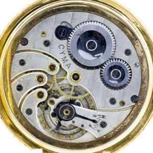 CYMA. Reloj de bolsillo, de caballero, lepine y remontoir. Tipo Frac. Finales siglo XIX. Oro 18k.