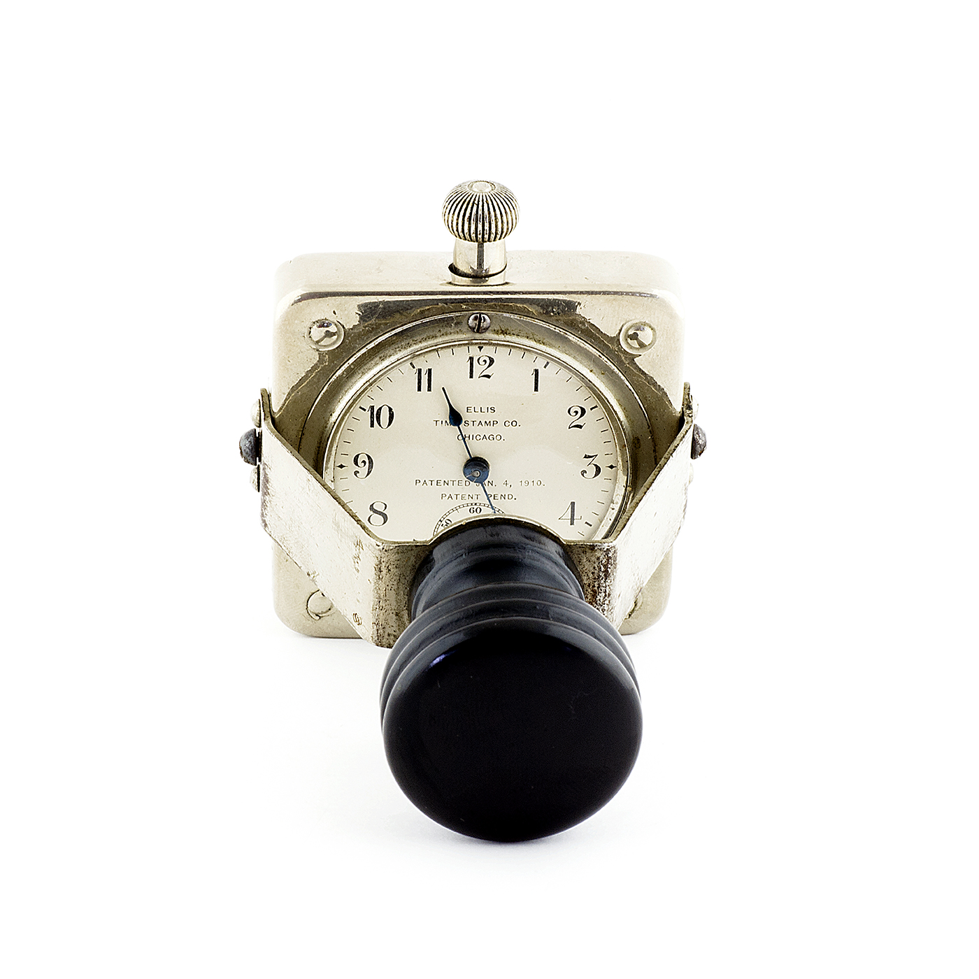 ELLIS TIME STAMP Co. Reloj Tampón de sobremesa, lepine y remontoir. USA, Ca. 1910. ELLIS TIME STAMP Co. Reloj Tampón de sobremesa, lepine y remontoir. USA, Ca. 1910.