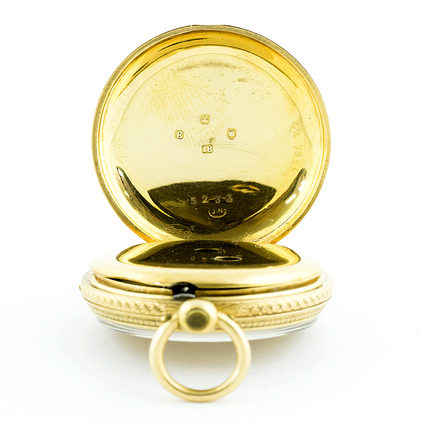 J.N. Reloj Suizo de Colgar, lepine. Suiza, ca. 1890. Oro 18k. J.N. Reloj Suizo de Colgar, lepine. Suiza, ca. 1890. Oro 18k.