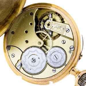 Longines. Reloj de bolsillo, lepine y remontoir. Ca. 1899. Oro 18k.