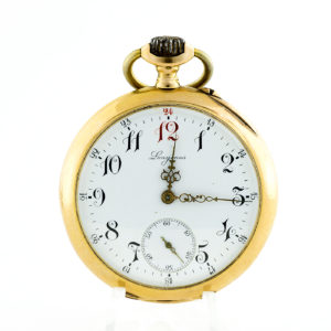Longines. Reloj de bolsillo, lepine y remontoir. Ca. 1899. Oro 18k.