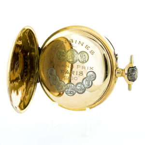 Longines. Reloj de bolsillo, lepine y remontoir. Ca. 1899. Oro 18k.