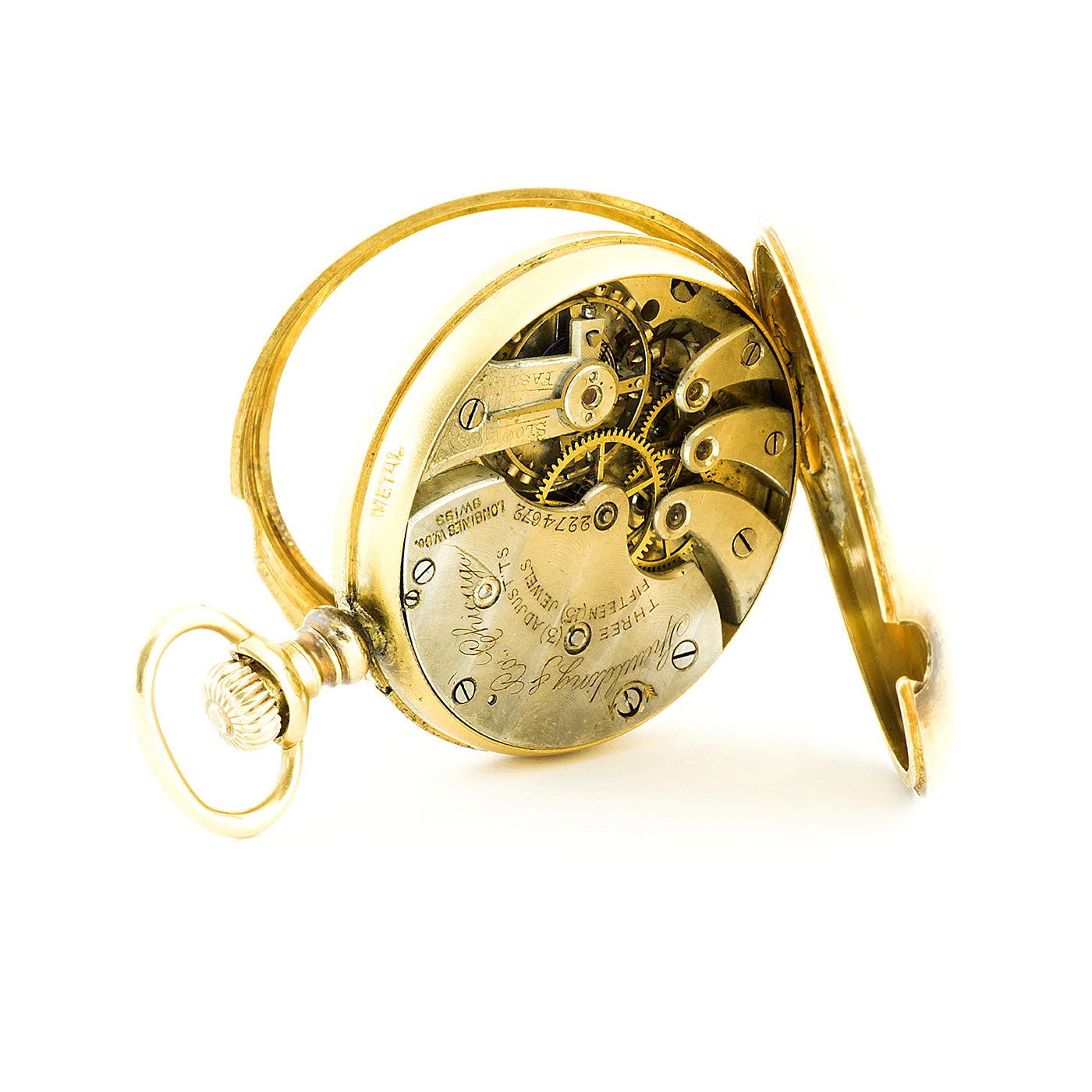 Longines. Reloj de colgar abatible, lepine y remontoir. Suiza, 1907. Oro 18k. Longines. Reloj de colgar abatible, lepine y remontoir. Suiza, 1907. Oro 18k.