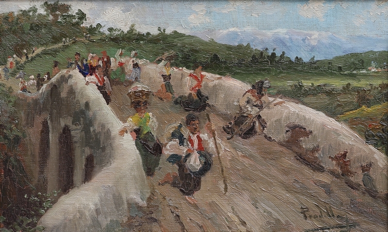 Miguel Pradilla González. Óleo sobre cartón. "Vista Rural". Miguel Pradilla González. Óleo sobre cartón. "Vista Rural".