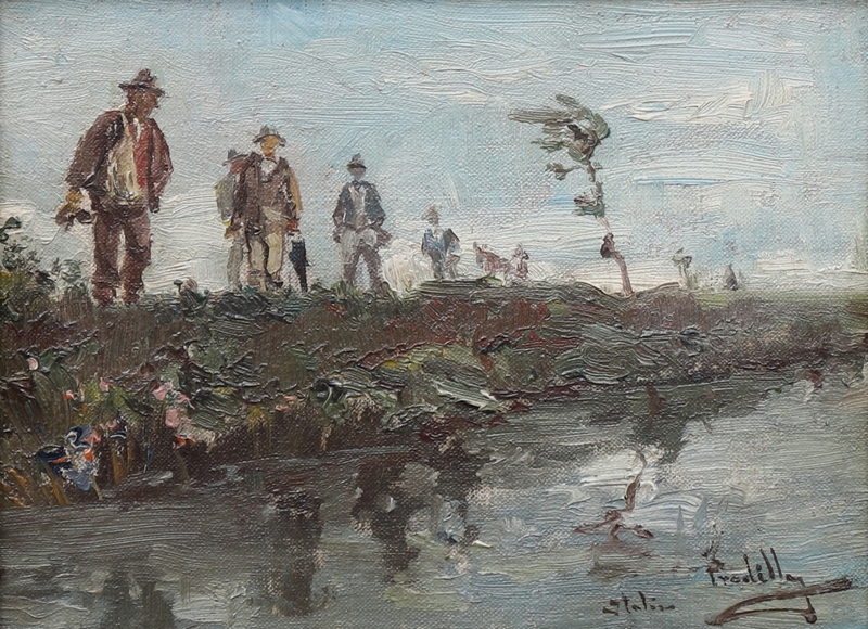 Miguel Pradilla González. Óleo sobre tabla. "Paisaje Italiano". Miguel Pradilla González. Óleo sobre tabla. "Paisaje Italiano".