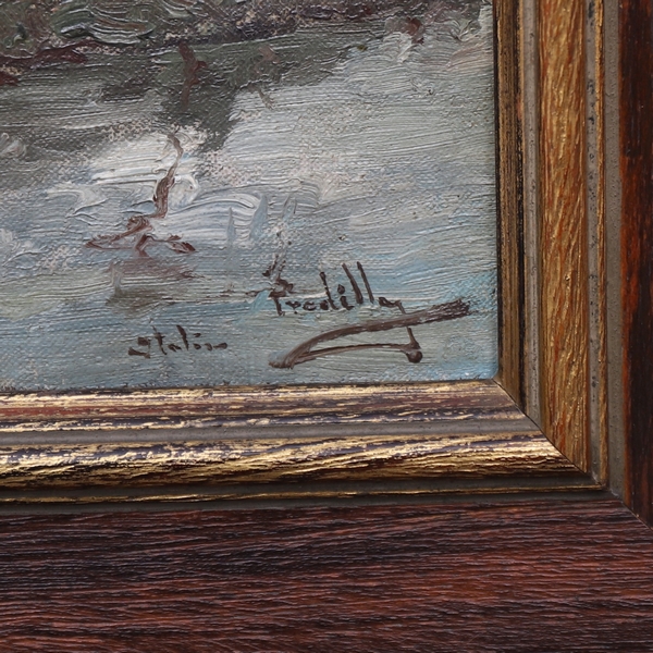 Miguel Pradilla González. Óleo sobre tabla. "Paisaje Italiano". Miguel Pradilla González. Óleo sobre tabla. "Paisaje Italiano".