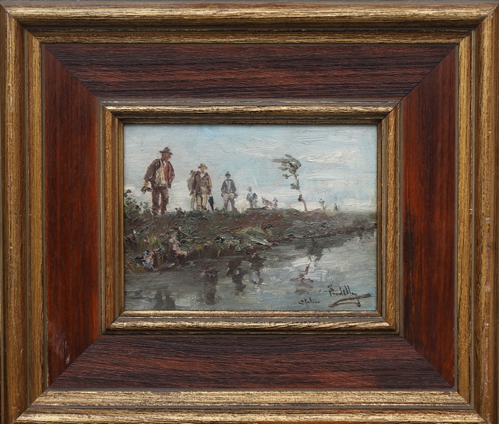 Miguel Pradilla González. Óleo sobre tabla. "Paisaje Italiano".