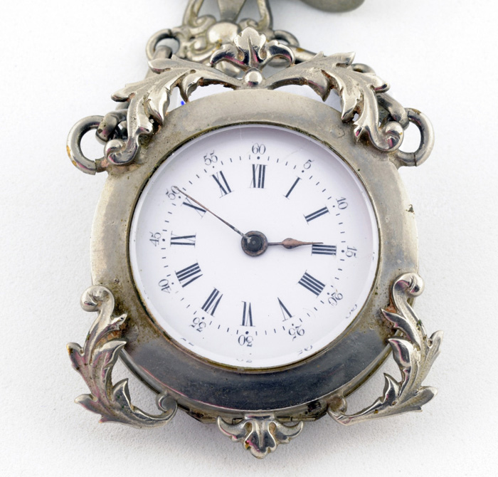 Reloj Suizo de Colgar, lepine, con Chatelaine. Ca. 1900. Reloj Suizo de Colgar, lepine, con Chatelaine. Ca. 1900.