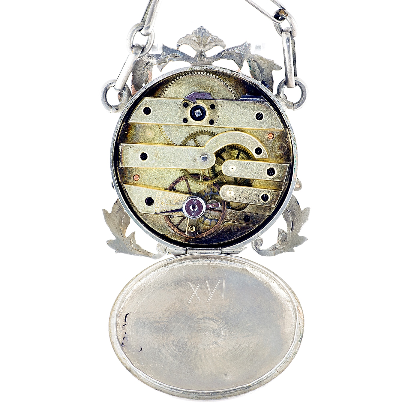 Reloj Suizo de Colgar, lepine, con Chatelaine. Ca. 1900. Reloj Suizo de Colgar, lepine, con Chatelaine. Ca. 1900.