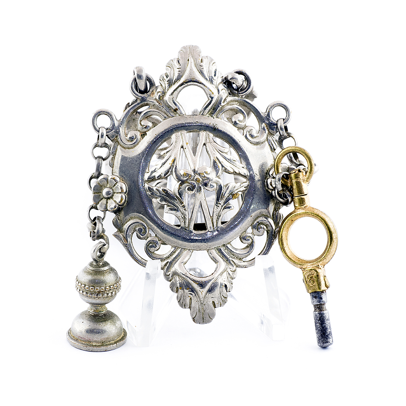 Reloj Suizo de Colgar, lepine, con Chatelaine. Ca. 1900. Reloj Suizo de Colgar, lepine, con Chatelaine. Ca. 1900.
