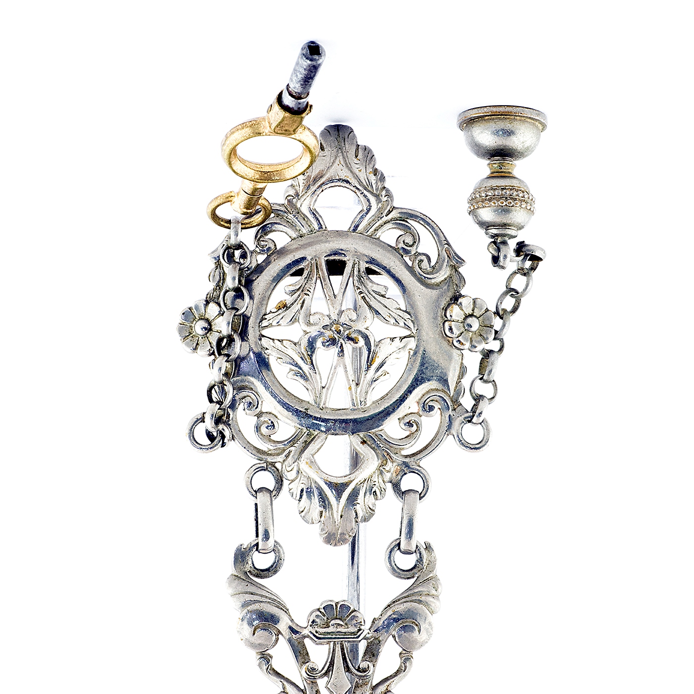 Reloj Suizo de Colgar, lepine, con Chatelaine. Ca. 1900. Reloj Suizo de Colgar, lepine, con Chatelaine. Ca. 1900.