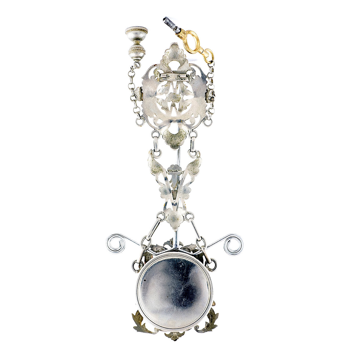 Reloj Suizo de Colgar, lepine, con Chatelaine. Ca. 1900. Reloj Suizo de Colgar, lepine, con Chatelaine. Ca. 1900.