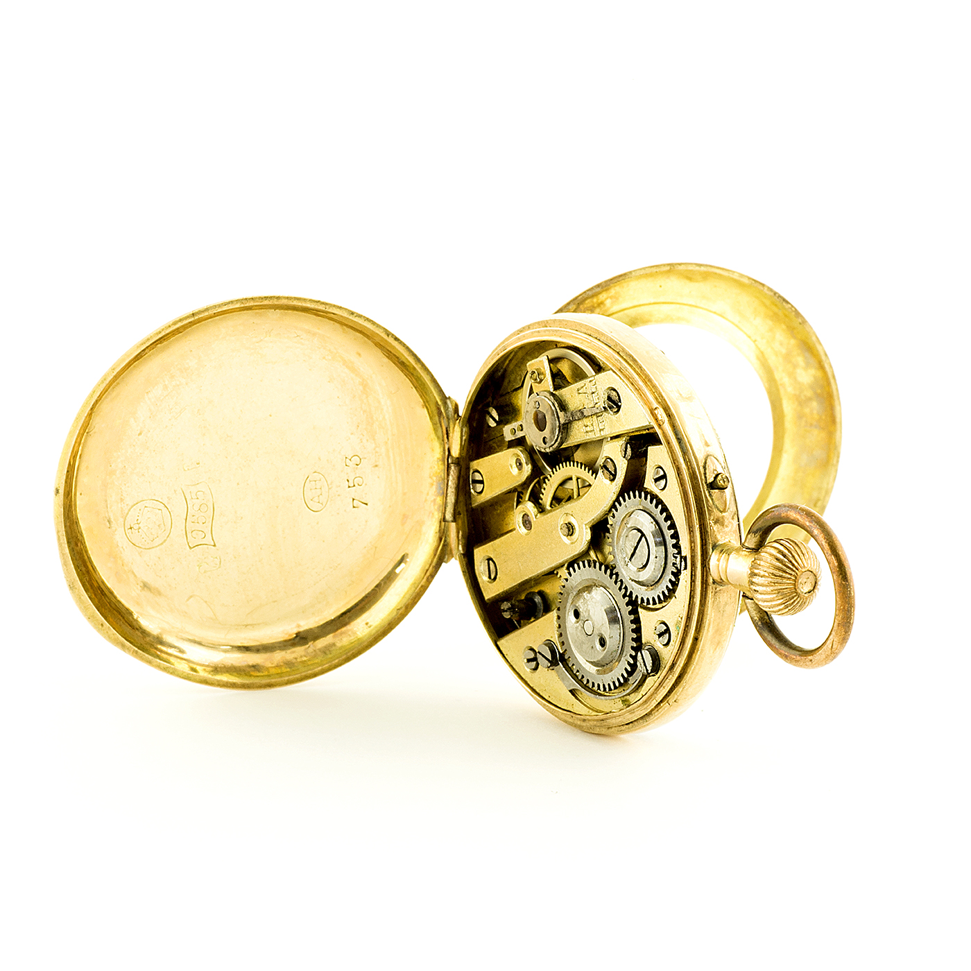 Reloj Suizo de Colgar, lepine y remontoir. Suiza, ca. 1900. Oro 14k. Reloj Suizo de Colgar, lepine y remontoir. Suiza, ca. 1900. Oro 14k.