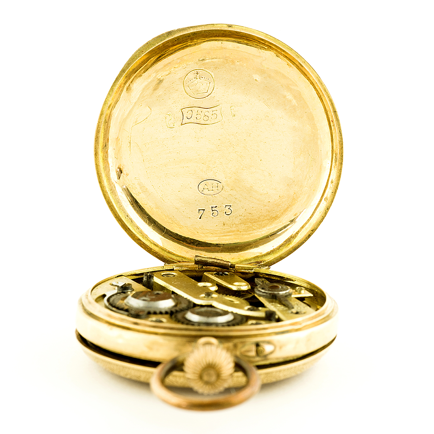 Reloj Suizo de Colgar, lepine y remontoir. Suiza, ca. 1900. Oro 14k. Reloj Suizo de Colgar, lepine y remontoir. Suiza, ca. 1900. Oro 14k.