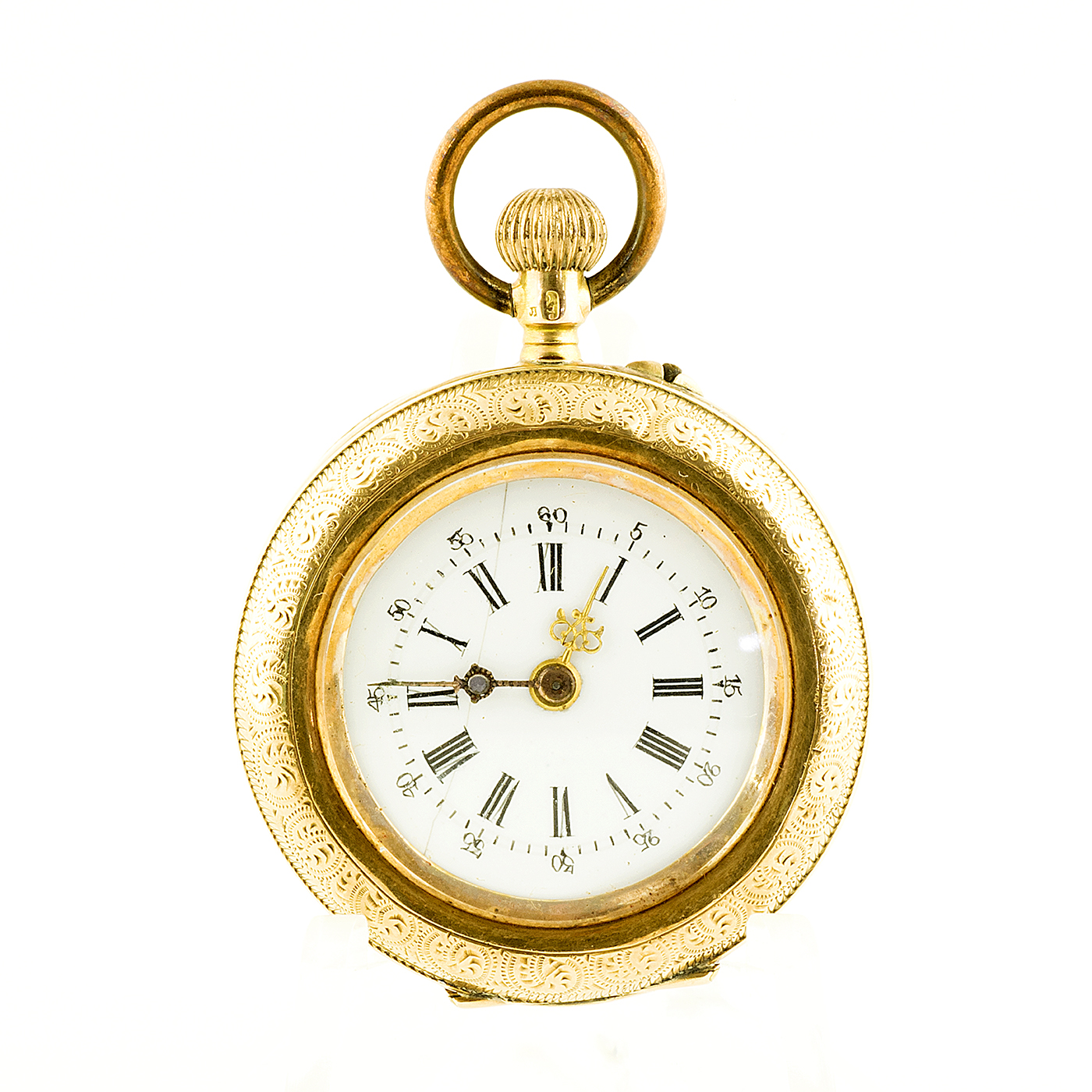 Reloj Suizo de Colgar, lepine y remontoir. Suiza, ca. 1900. Oro 14k. Reloj Suizo de Colgar, lepine y remontoir. Suiza, ca. 1900. Oro 14k.