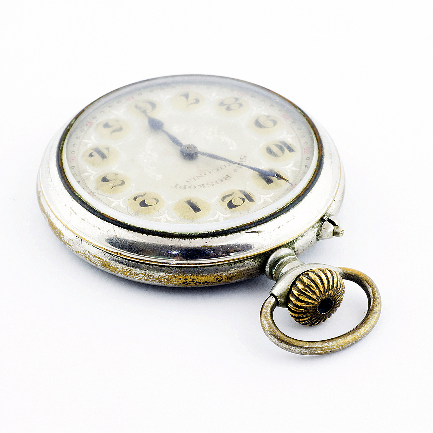 ROCONIS, Sistema Roskopf. Reloj de bolsillo, lepine y remontoir. Suiza. Ca. 1895. ROCONIS, Sistema Roskopf. Reloj de bolsillo, lepine y remontoir. Suiza. Ca. 1895.