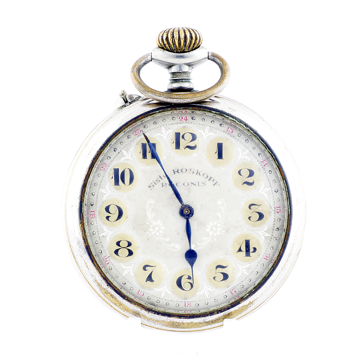 ROCONIS, Sistema Roskopf. Reloj de bolsillo, lepine y remontoir. Suiza. Ca. 1895.