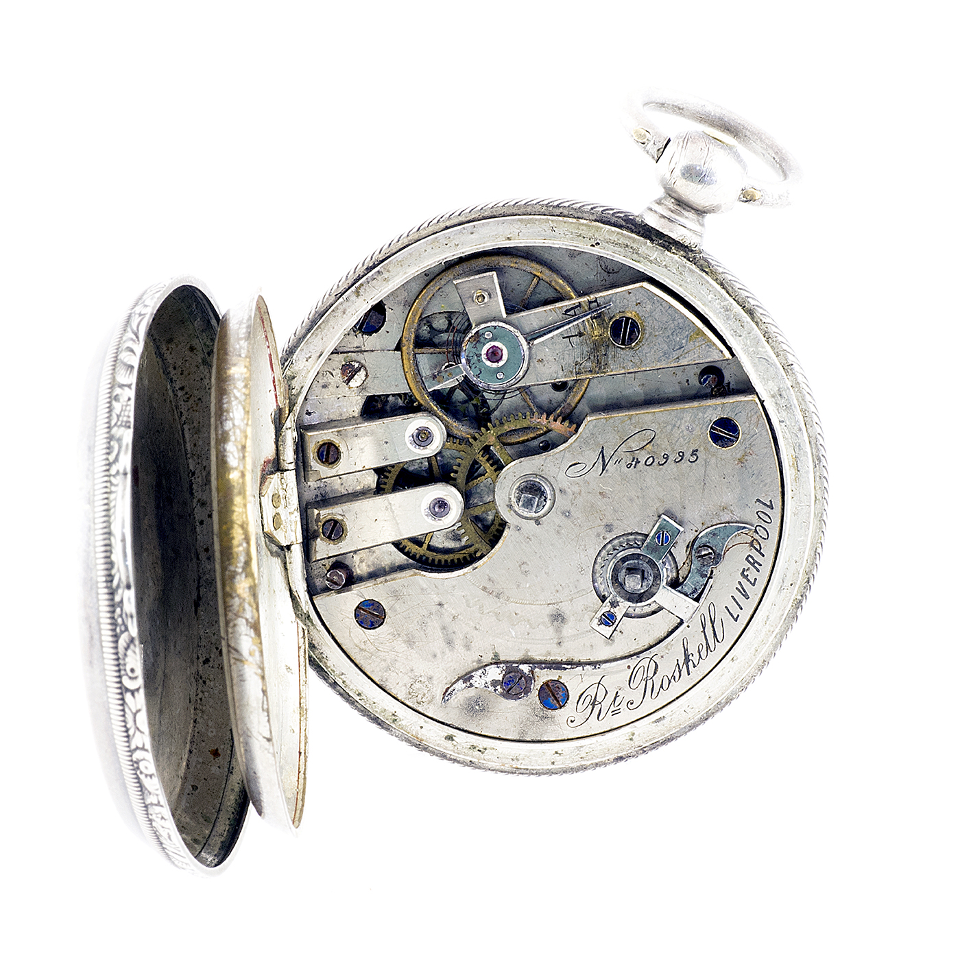 RT. ROSKELL (Liverpol). Reloj de Bolsillo para caballero, saboneta. England, ca. 1880. RT. ROSKELL (Liverpol). Reloj de Bolsillo para caballero, saboneta. England, ca. 1880.
