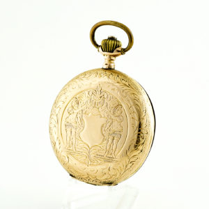 SYSTEME GLASHÜTTE (Alemania). Reloj de bolsillo para caballero, saboneta y remontoir. Ca. 1880. Oro 14k.