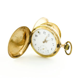 SYSTEME GLASHÜTTE (Alemania). Reloj de bolsillo para caballero, saboneta y remontoir. Ca. 1880. Oro 14k.