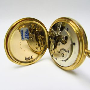 T.R. Russell (Liverpol). Reloj de bolsillo saboneta. Circa, 1890. Oro 18k.