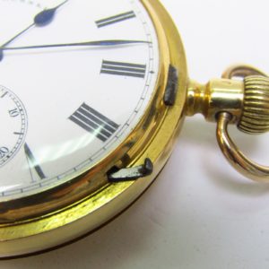 T.R. Russell (Liverpol). Reloj de bolsillo saboneta. Circa, 1890. Oro 18k.