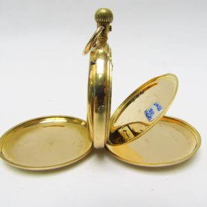 T.R. Russell (Liverpol). Reloj de bolsillo saboneta. Circa, 1890. Oro 18k.