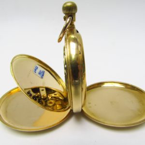 T.R. Russell (Liverpol). Reloj de bolsillo saboneta. Circa, 1890. Oro 18k.