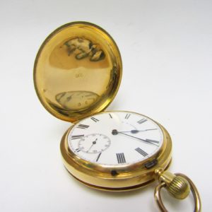 T.R. Russell (Liverpol). Reloj de bolsillo saboneta. Circa, 1890. Oro 18k.
