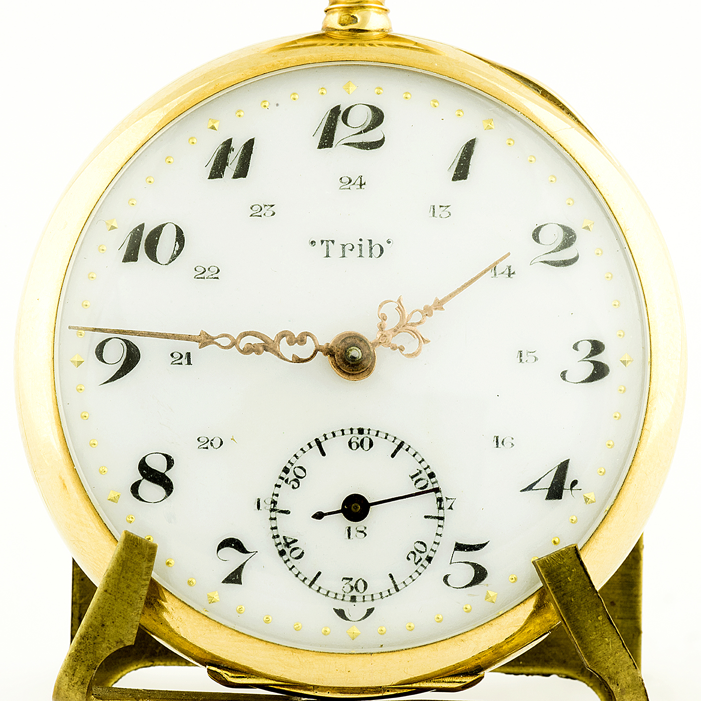 TRIB BESANÇON. Reloj de Bolsillo Oro 18k, para caballero, lepine y remontoir. Oro 18k. Francia, ca. 1920. TRIB BESANÇON. Reloj de Bolsillo Oro 18k, para caballero, lepine y remontoir. Oro 18k. Francia, ca. 1920.