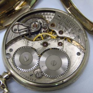 Waltham, USA. Reloj de Bolsillo, lepine y remontoir. caja octogonal. Ca. 1920.Oro blanco 14k.