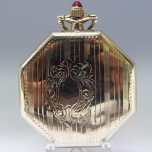 Waltham, USA. Reloj de Bolsillo, lepine y remontoir. caja octogonal. Ca. 1920.Oro blanco 14k.