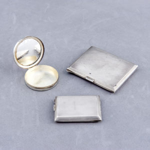 A. Bros LTD. - juego de maquillaje en plata y esmalte Art Deco - Birmingham Inglaterra - 1931/1932