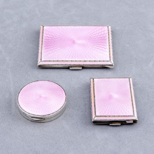 A. Bros LTD. - juego de maquillaje en plata y esmalte Art Deco - Birmingham Inglaterra - 1931/1932