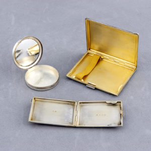 A. Bros LTD. - juego de maquillaje en plata y esmalte Art Deco - Birmingham Inglaterra - 1931/1932