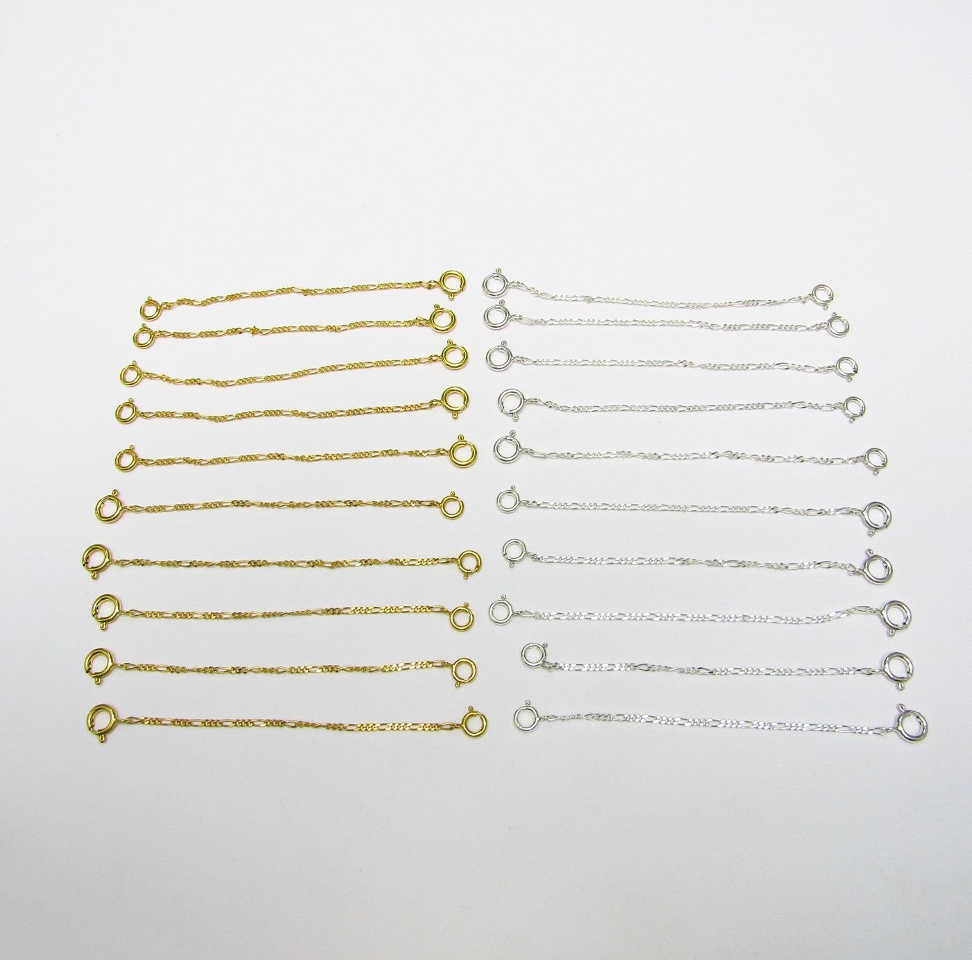 Colección de 20 cadenitas para llave de reloj de Bolsillo. Plata Dorada y Plata.