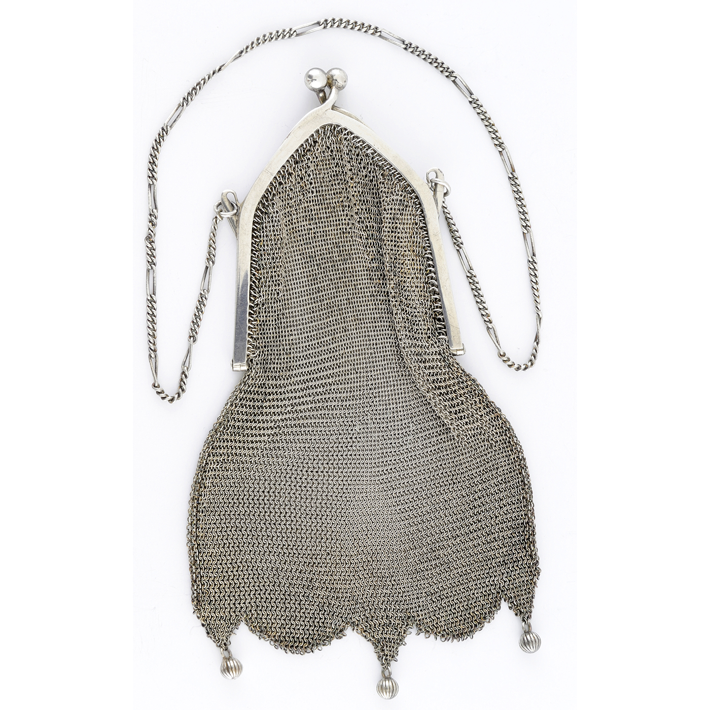 Franz Bahner. Bolso de noche en malla de plata. Düsseldorf, ca. 1895 Franz Bahner. Bolso de noche en malla de plata. Düsseldorf, ca. 1895