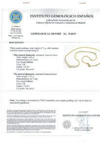 Gargantilla de Oro y Colgante con 19 Diamantes Naturales, talla Brillante, de 1.19 ct, Color, J-K. Claridad, VS-SI1. Certificado IGE.