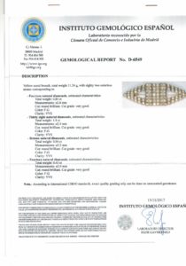 Gregory. Broche de Oro de 18k. Con 82 Diamantes Naturales, talla Brillante, de 3,81 ct. (F-G/VVS). Certificado IGE
