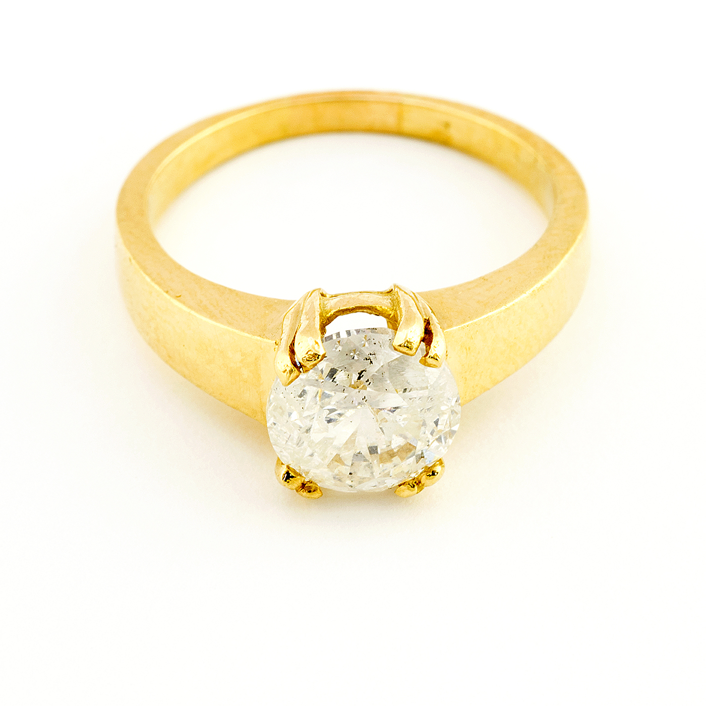 Sortija en Oro con Diamante Natural talla Brillante de 1,89 ct. (I/SI2). 17,25 mm. Sortija en Oro con Diamante Natural talla Brillante de 1,89 ct. (I/SI2). 17,25 mm.