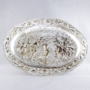 Bandeja Decorativa de Gran Tamaño, en Plata. España. Siglo XX