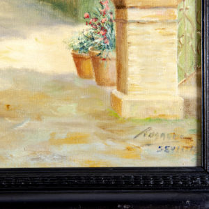 Carlota Rosales Martínez de Pedrosa. Óleo sobre lienzo. "La Giralda desde el Alcázar en Sevilla".