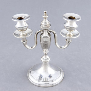 DURAN. Pareja de candelabros de dos luces. España, 20th.
