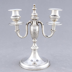 DURAN. Pareja de candelabros de dos luces. España, 20th.