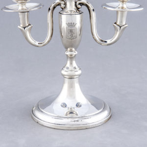 DURAN. Pareja de candelabros de dos luces. España, 20th.