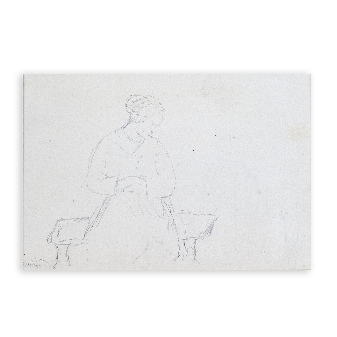 Escuela Española siglo XIX. Boceto a lápiz sobre papel. Escuela Española siglo XIX. Boceto a lápiz sobre papel.
