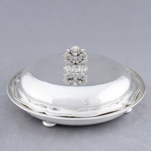 Francesc Cabot. Centro de Mesa en plata y cristal. Barcelona, 19th. 1.705 gr.