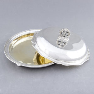 Francesc Cabot. Centro de Mesa en plata y cristal. Barcelona, 19th. 1.705 gr.