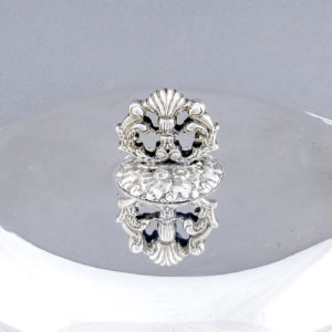 Francesc Cabot. Centro de Mesa en plata y cristal. Barcelona, 19th. 1.705 gr.